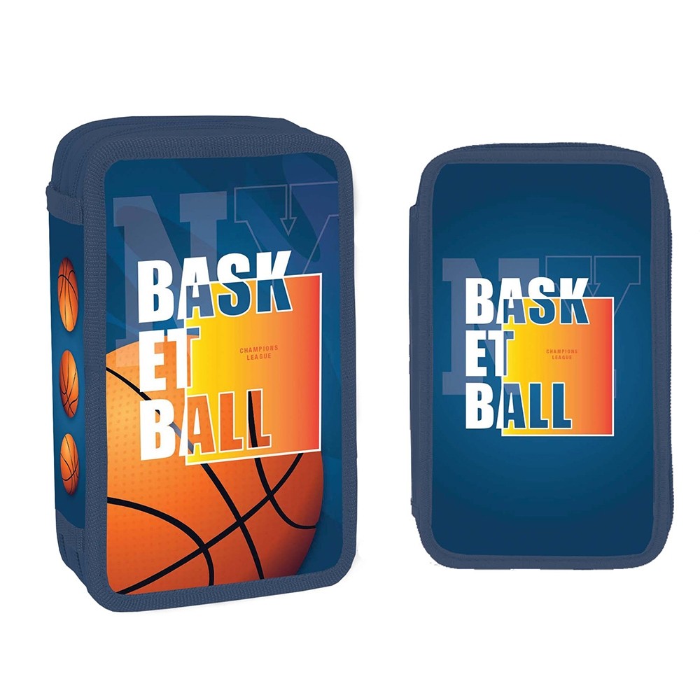 Penar scolar imprimeu BASKETBALL, 29 de elemente, 2 fermoare, material textil - imagine 5